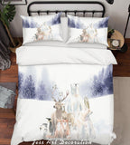 3D Snowfield Animals Quilt Cover Set Bedding Set Pillowcases  50- Jess Art Decoration