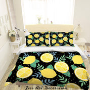 3D Cartoon Yellow Lemon Quilt Cover Set Bedding Set Pillowcases 18- Jess Art Decoration