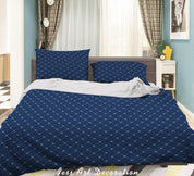 3D Geometric Blue Pattern Quilt Cover Set Bedding Set Duvet Cover Pillowcases LXL- Jess Art Decoration