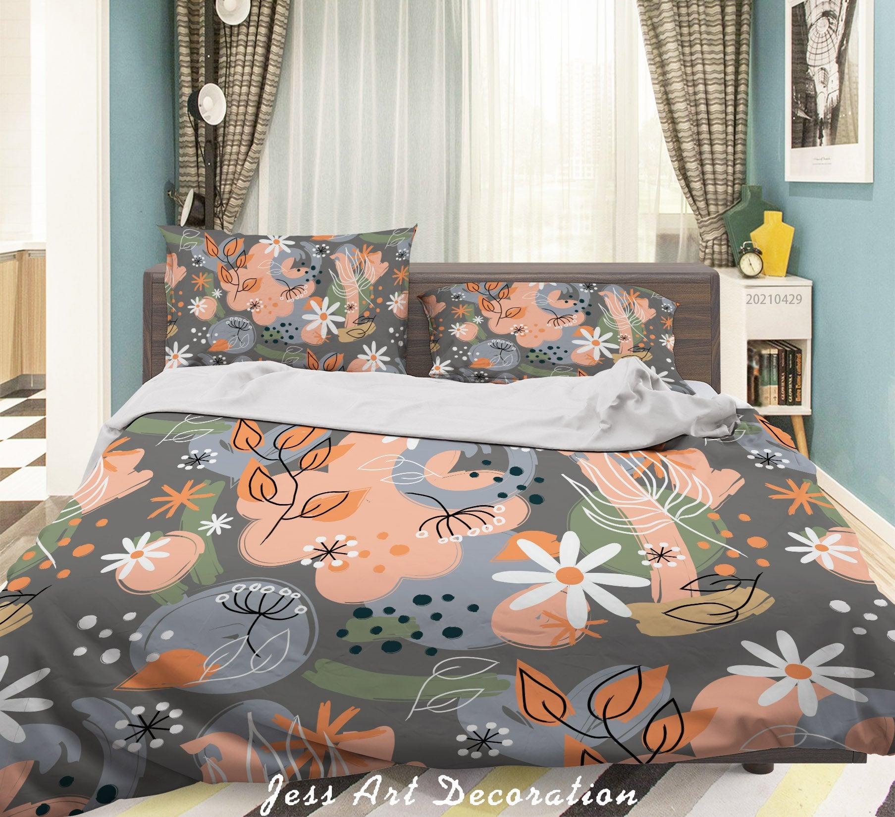 3D Abstract Color Floral Quilt Cover Set Bedding Set Duvet Cover Pillowcases 230- Jess Art Decoration