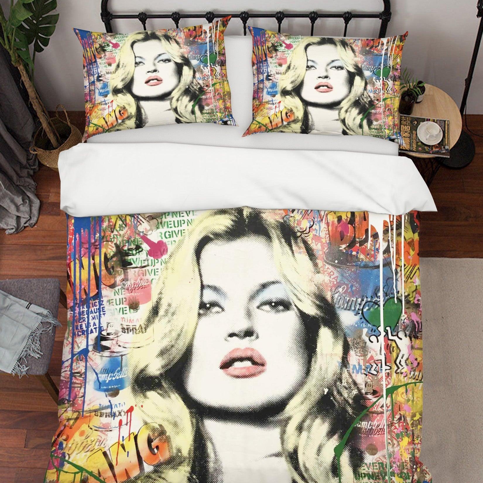 3D  Kate Moss Graceful Colorized Quilt Cover Set Bedding Set Duvet Cover Pillowcases  ZY D92- Jess Art Decoration