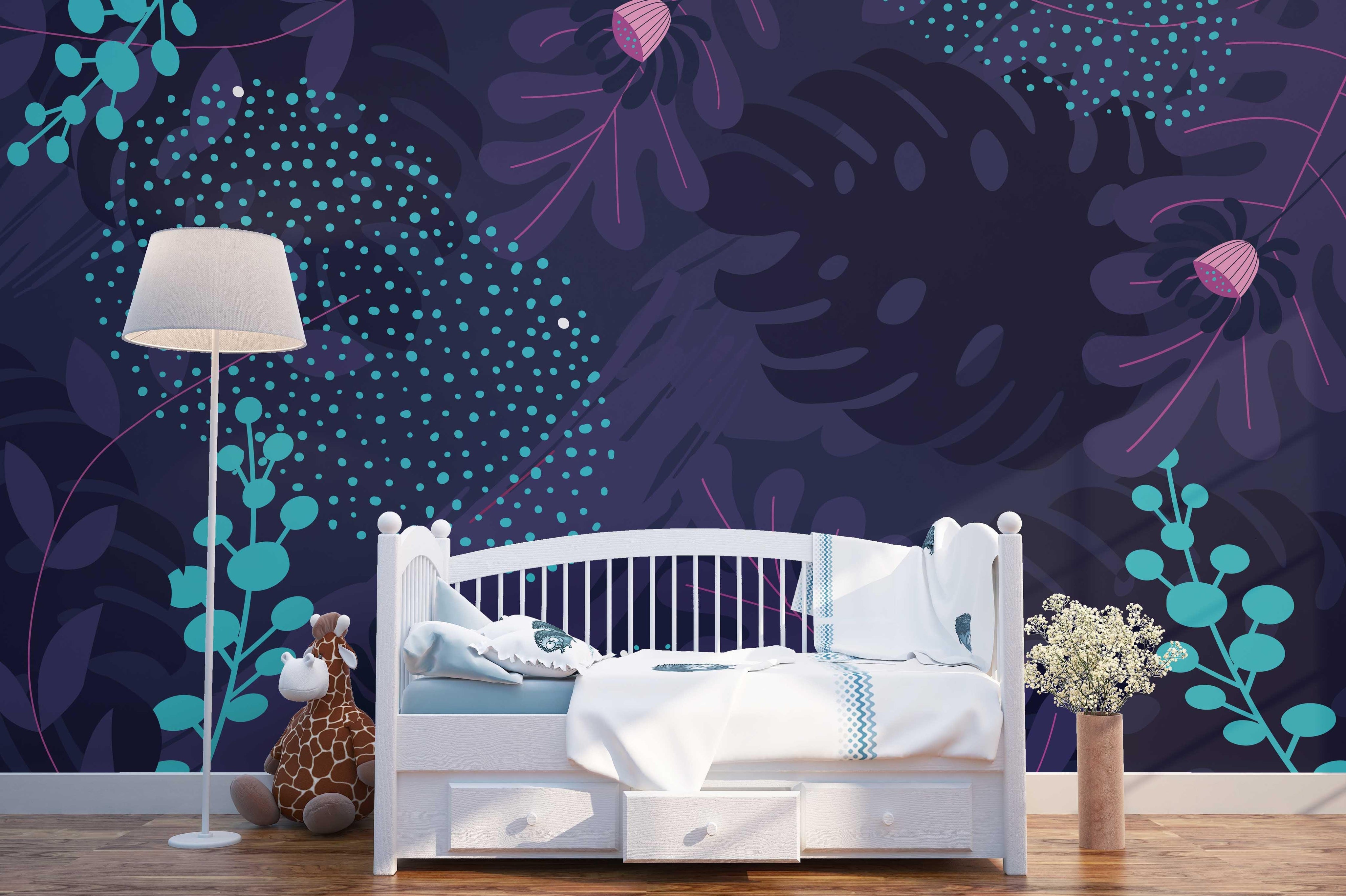 3D Purple Leaves Wall Mural Wallpaper 4- Jess Art Decoration