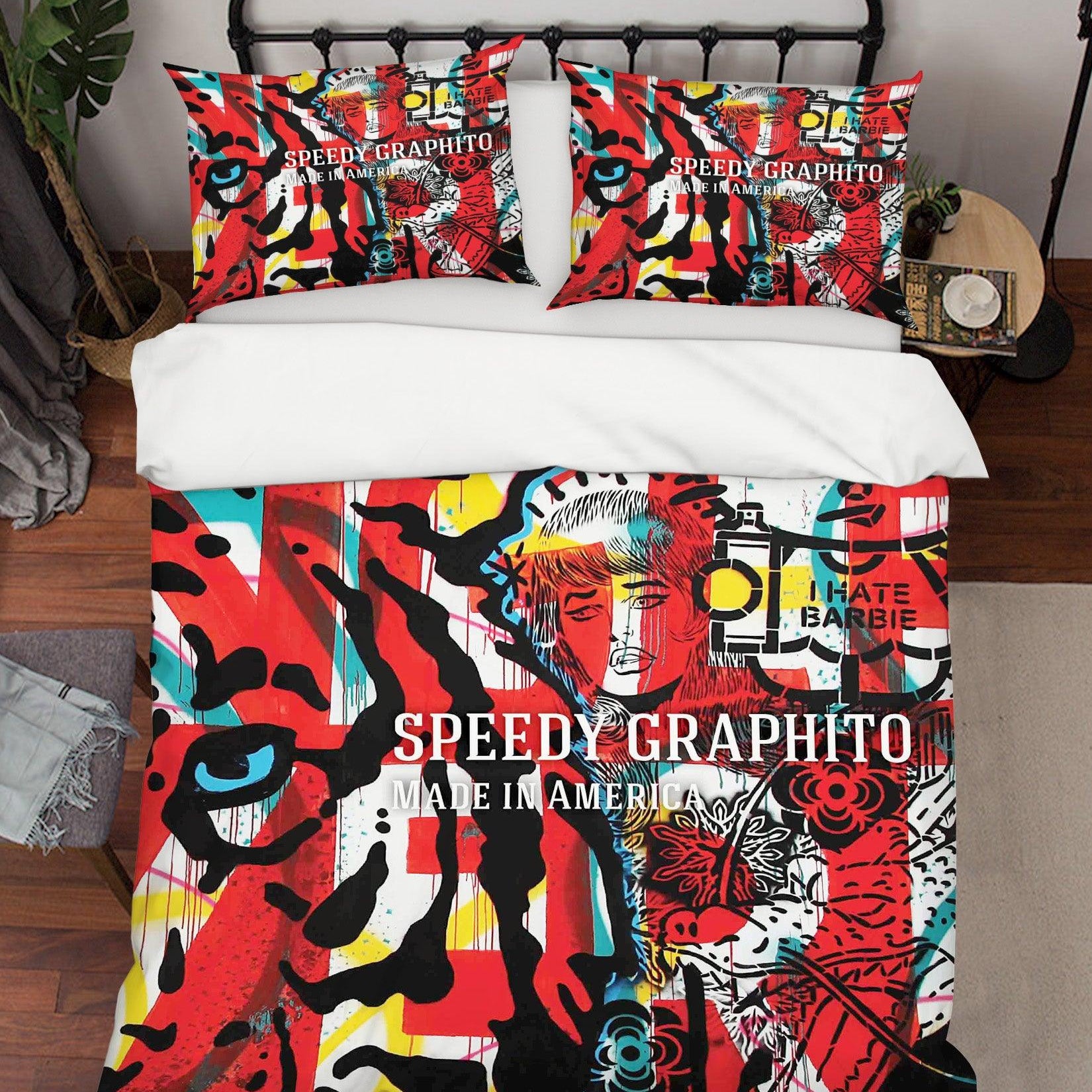 3D Abstract Colorful Tiger Animal Figure Quilt Cover Set Bedding Set Duvet Cover Pillowcases LXL- Jess Art Decoration