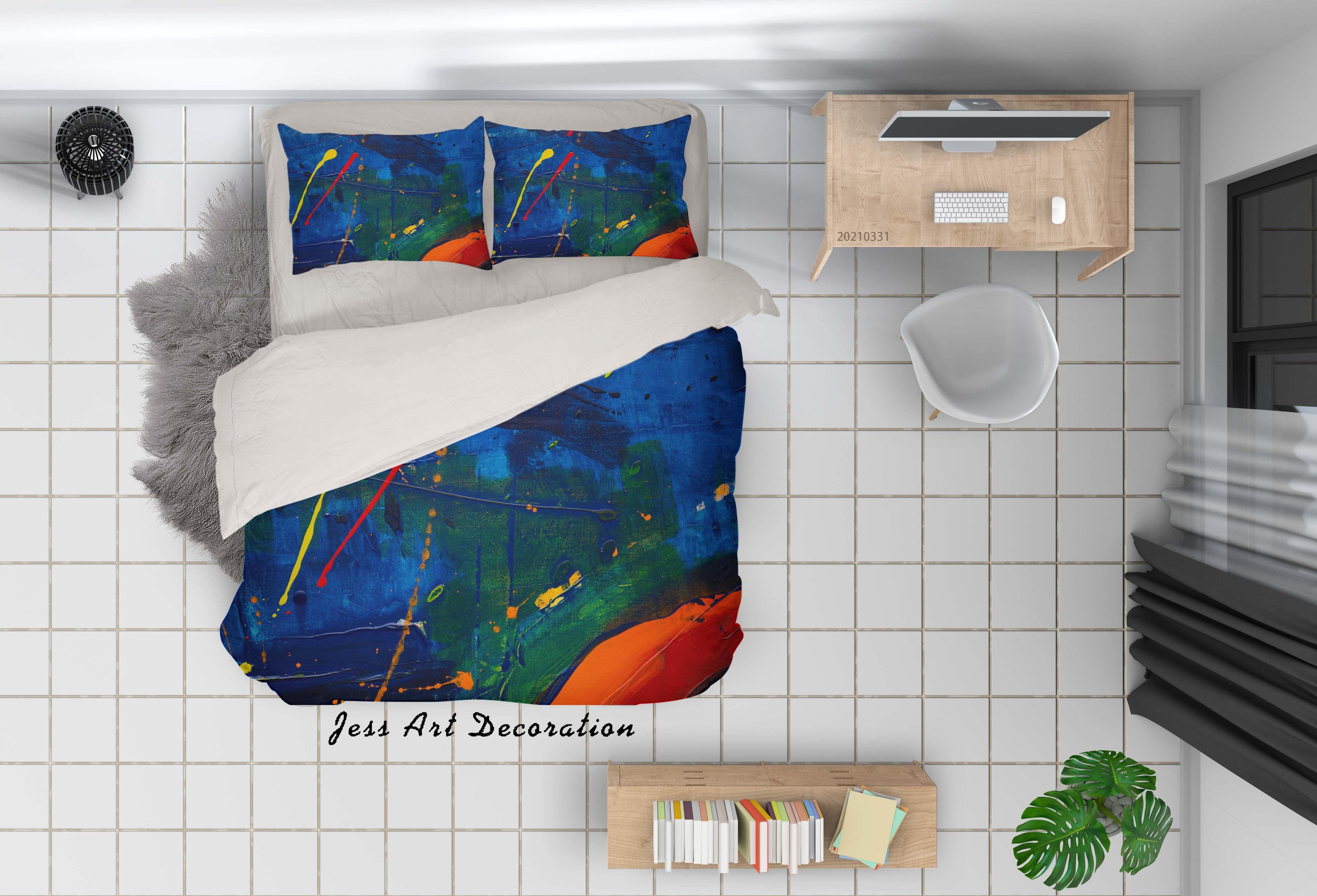 3D Abstract Color Graffiti Quilt Cover Set Bedding Set Duvet Cover Pillowcases 299- Jess Art Decoration