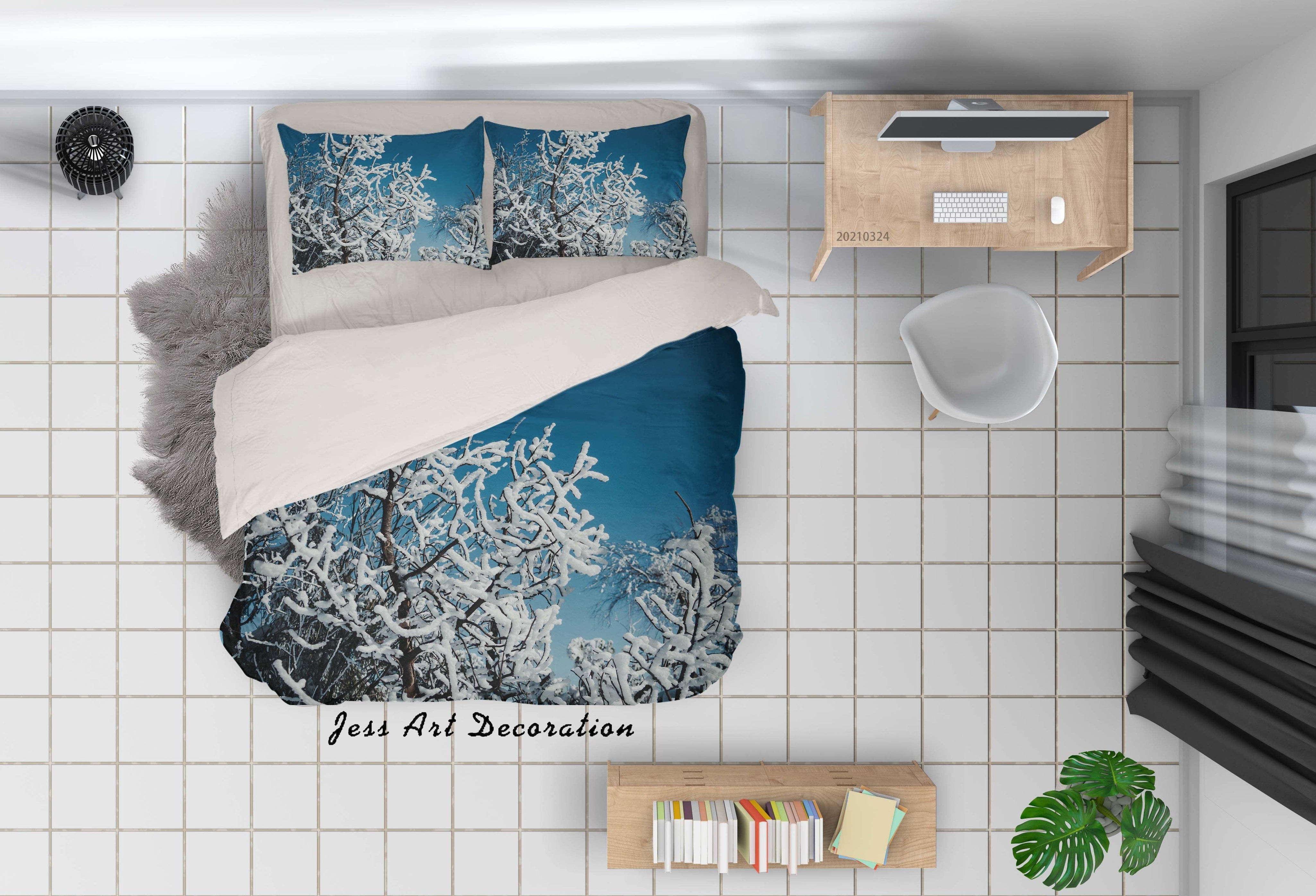 3D Snow Tree Landscape Quilt Cover Set Bedding Set Duvet Cover Pillowcases 147 LQH- Jess Art Decoration