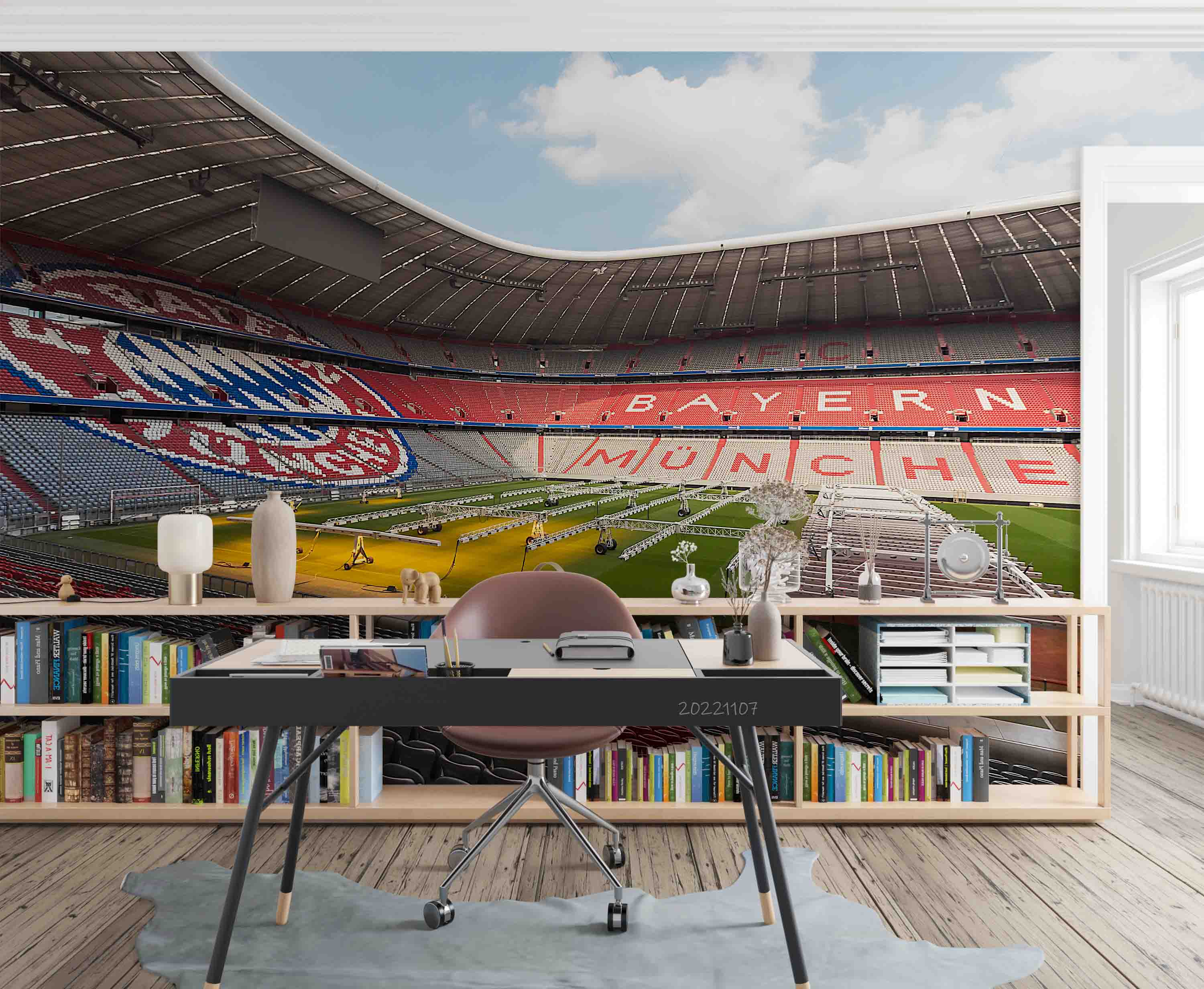 3D Germany Allianz Arena Stadium Wall Mural Wallpaper GD 46- Jess Art Decoration