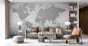 3D Grey World Map Wall Mural Wallpaper LQH 555- Jess Art Decoration