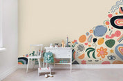 3D Floral Smiley Eye Pattern Wall Mural Wallpaper SF13- Jess Art Decoration