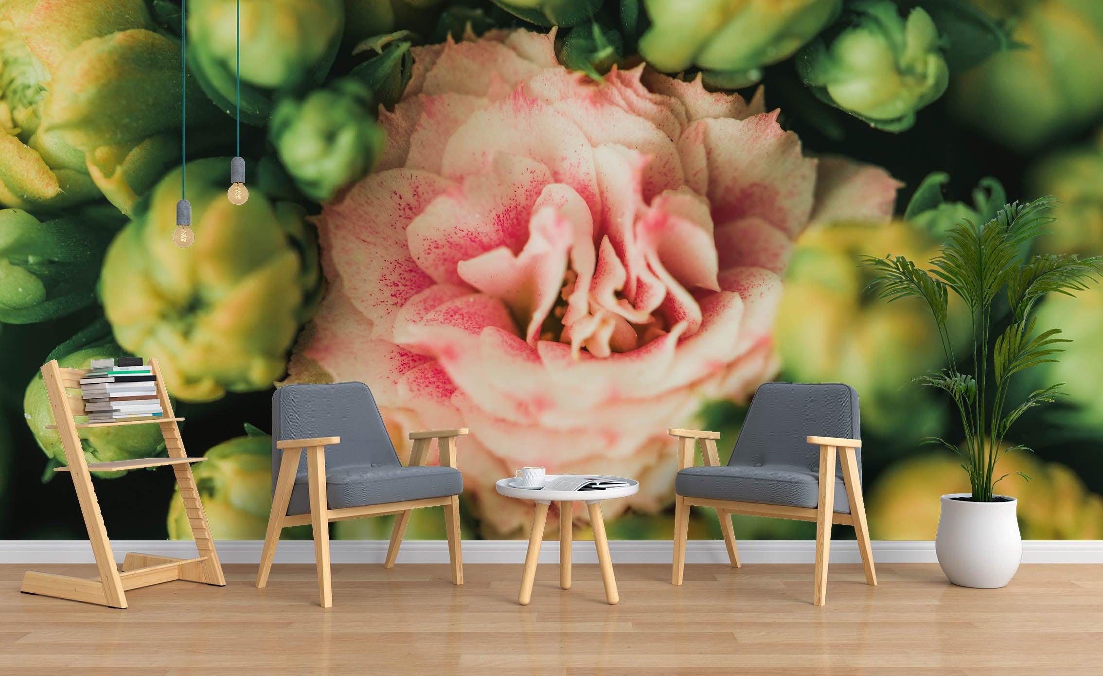 3D Pink Flower Wall Mural Wallpaper 100 LQH- Jess Art Decoration