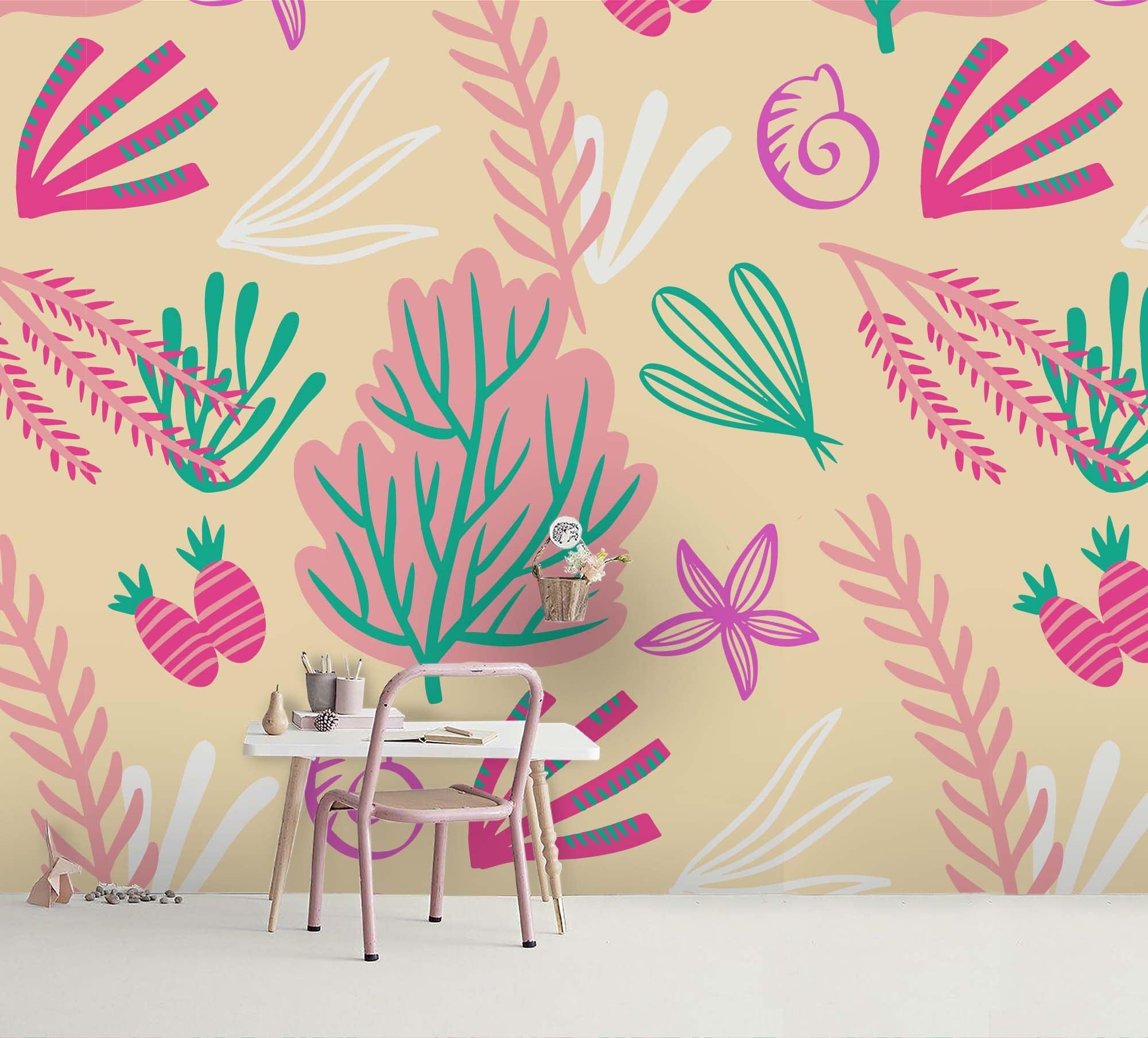 3D Tropical Leaves Snail Wall Mural Wallpaper 107 LQH- Jess Art Decoration
