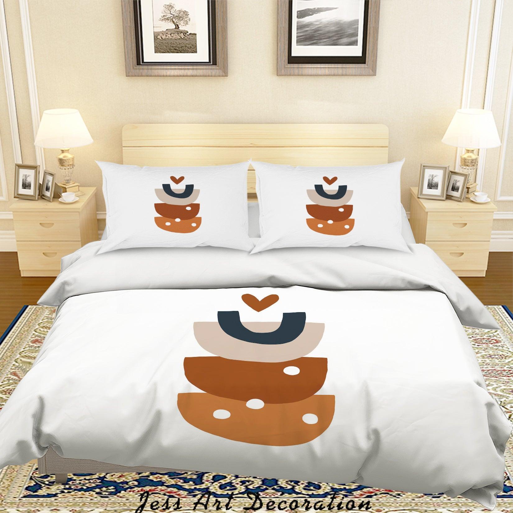 3D White Cartoon Quilt Cover Set Bedding Set Duvet Cover Pillowcases SF76- Jess Art Decoration