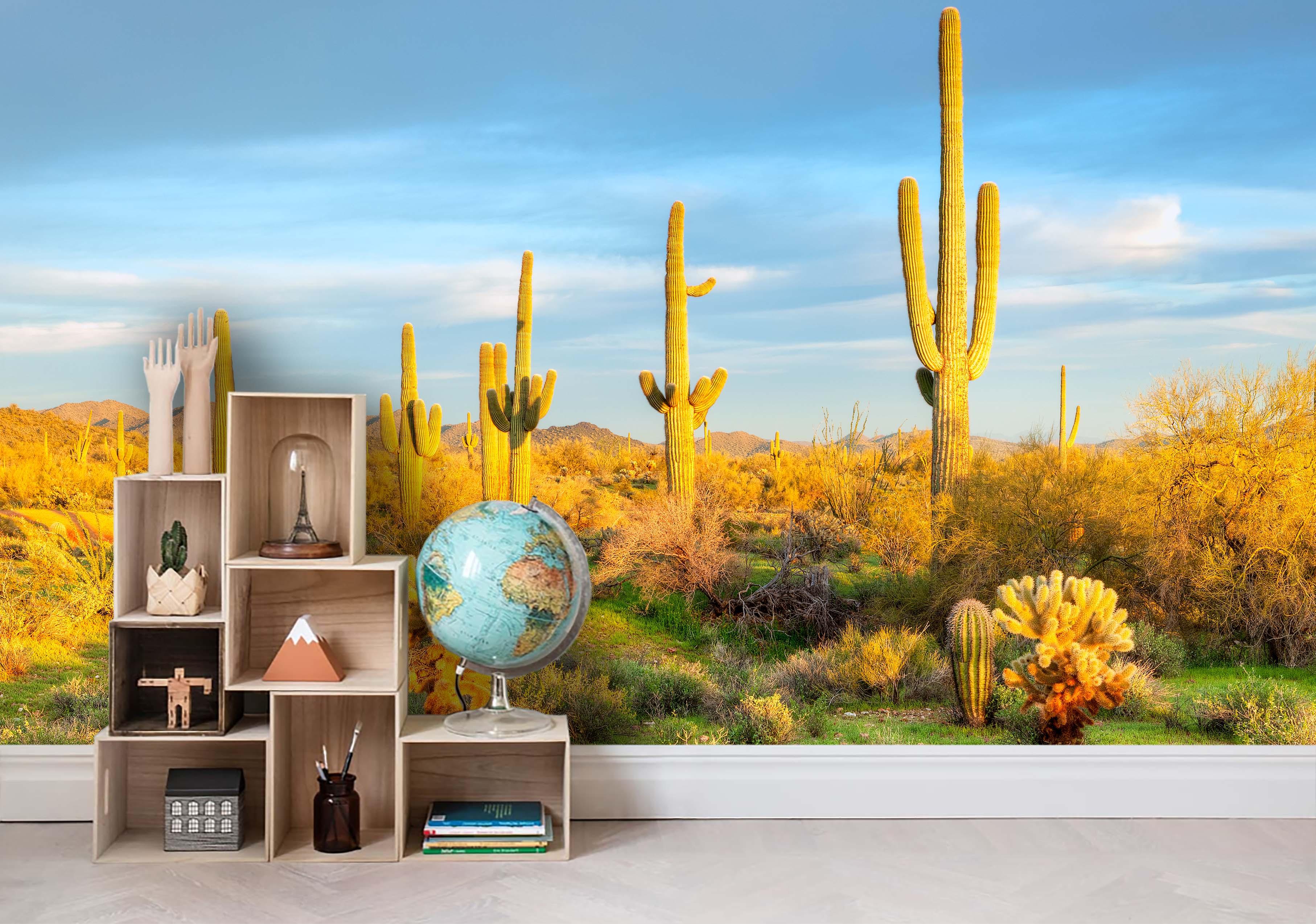 3D Blue Sky Cactus Wall Mural Wallpaper 10- Jess Art Decoration