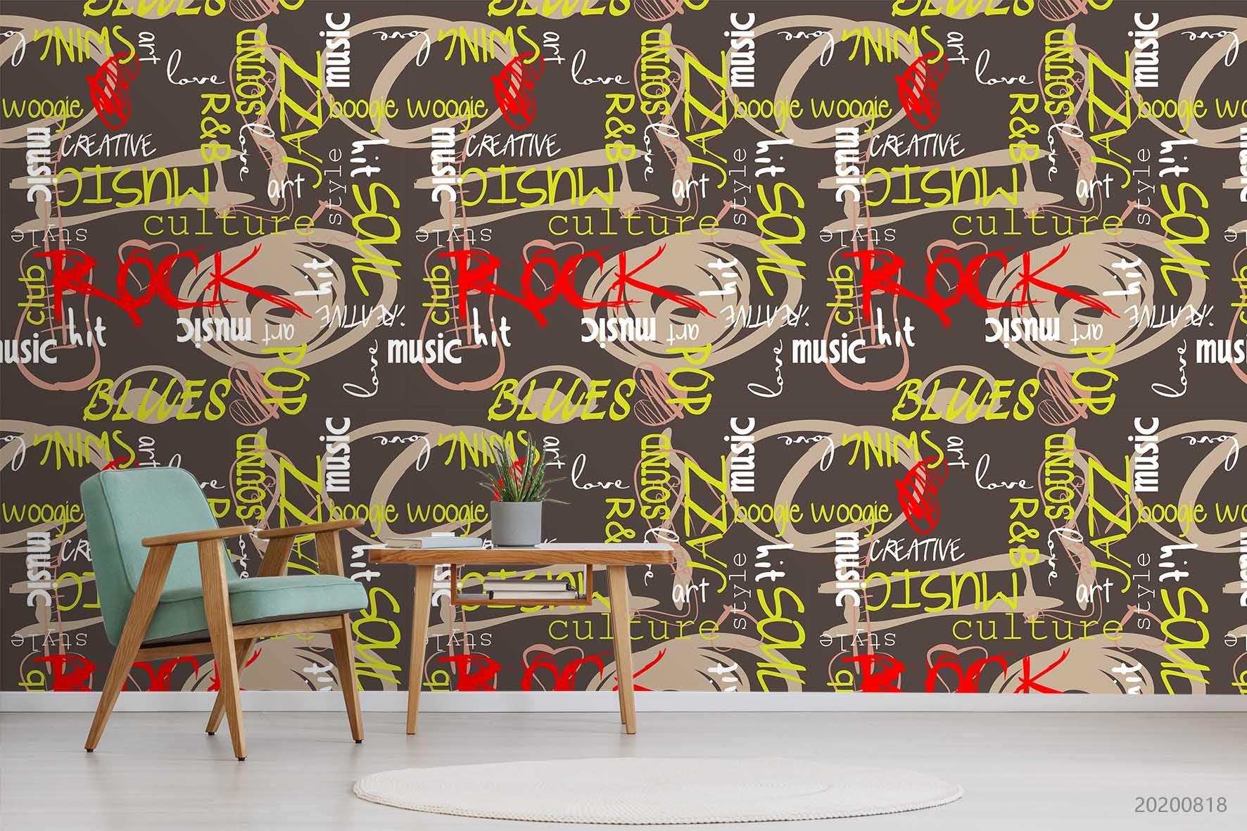 3D Vintage Letter Pattern Wall Mural Wallpaper LXL 1135- Jess Art Decoration