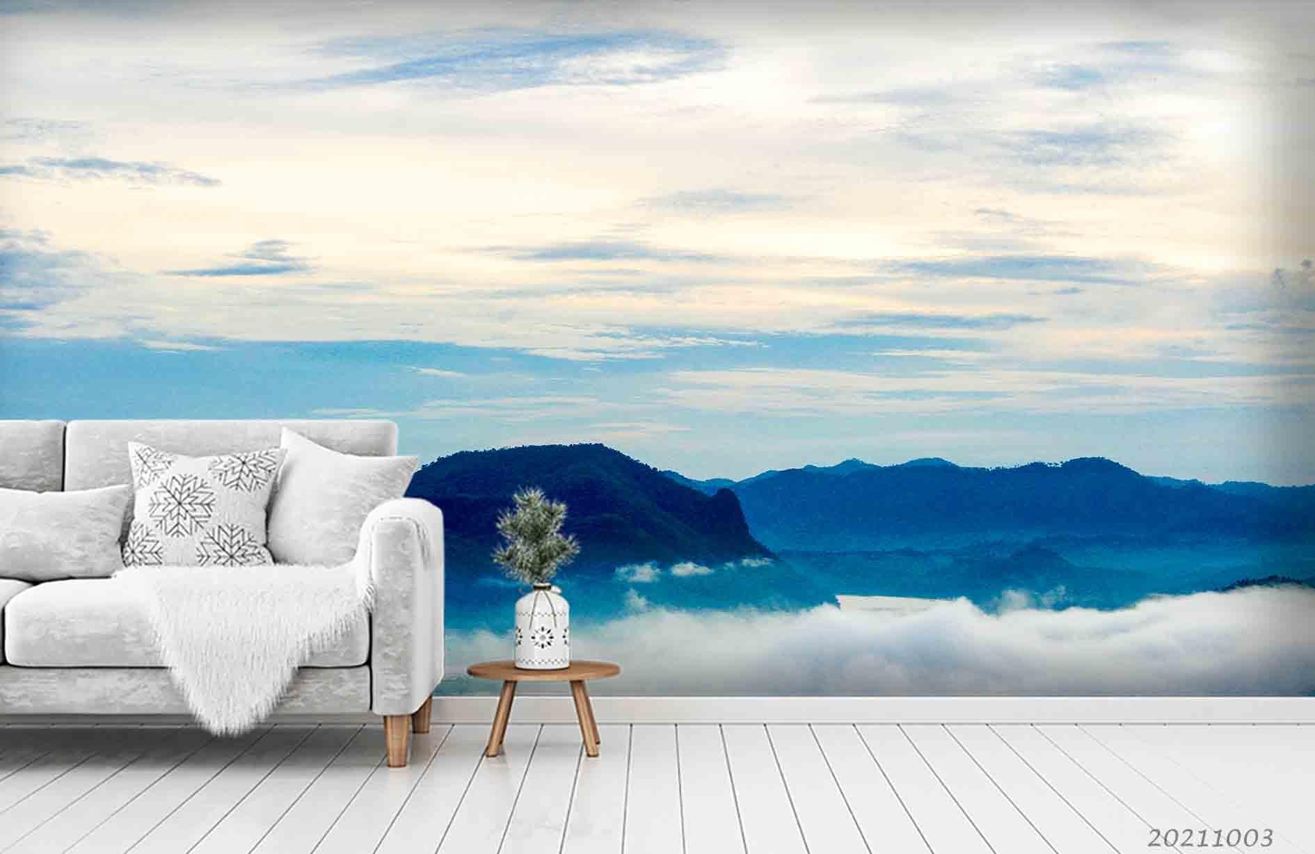 3D Sky Mountain Sea Landscape Wall Mural Wallpaper LQH 434- Jess Art Decoration