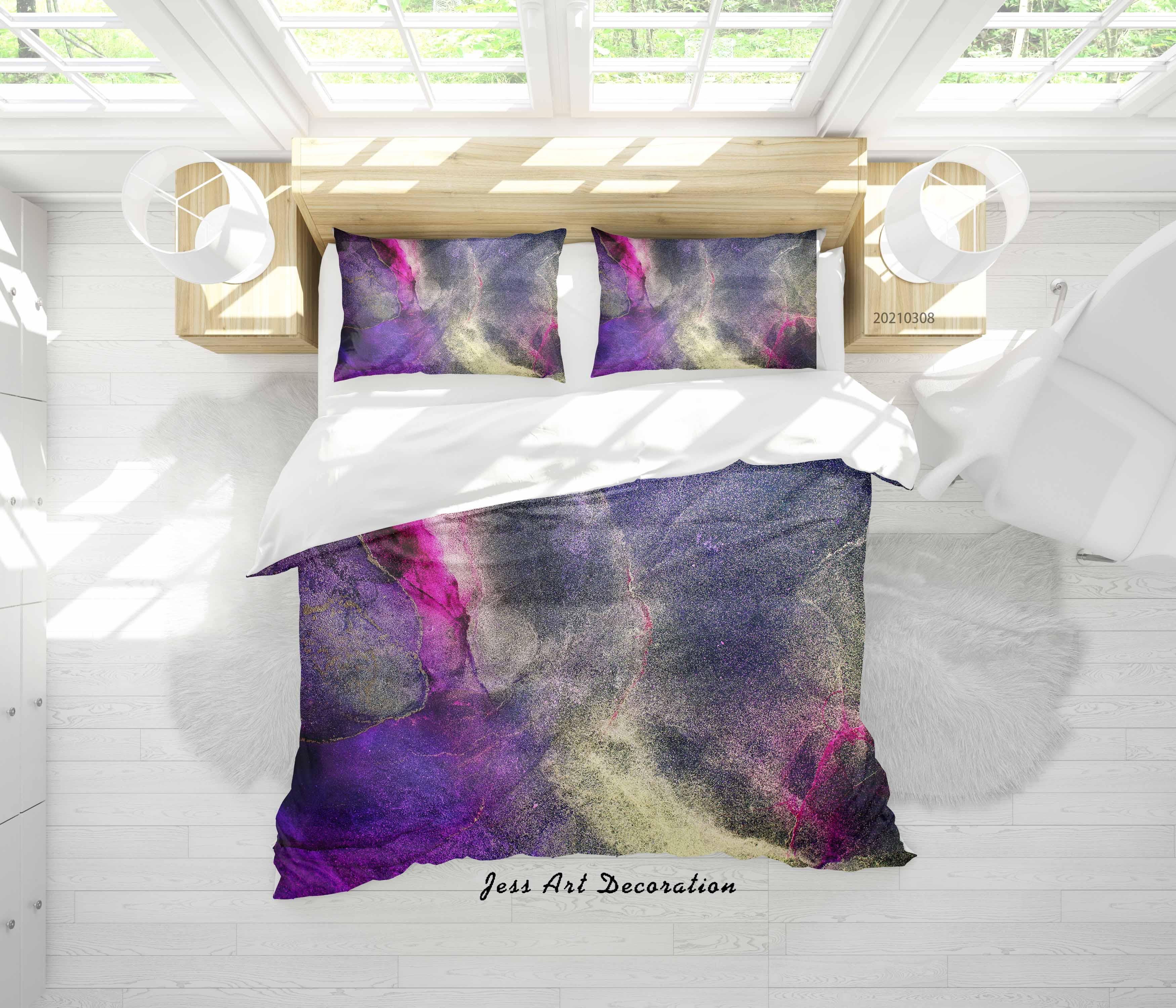 3D Abstract Color Marble Quilt Cover Set Bedding Set Duvet Cover Pillowcases 311- Jess Art Decoration