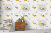 3D Cartoon Animal Moon Sloth Wall Mural Wallpaper LQH 268- Jess Art Decoration