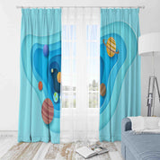 3D Cartoon Space Planet Curtains and Drapes LLL 450- Jess Art Decoration