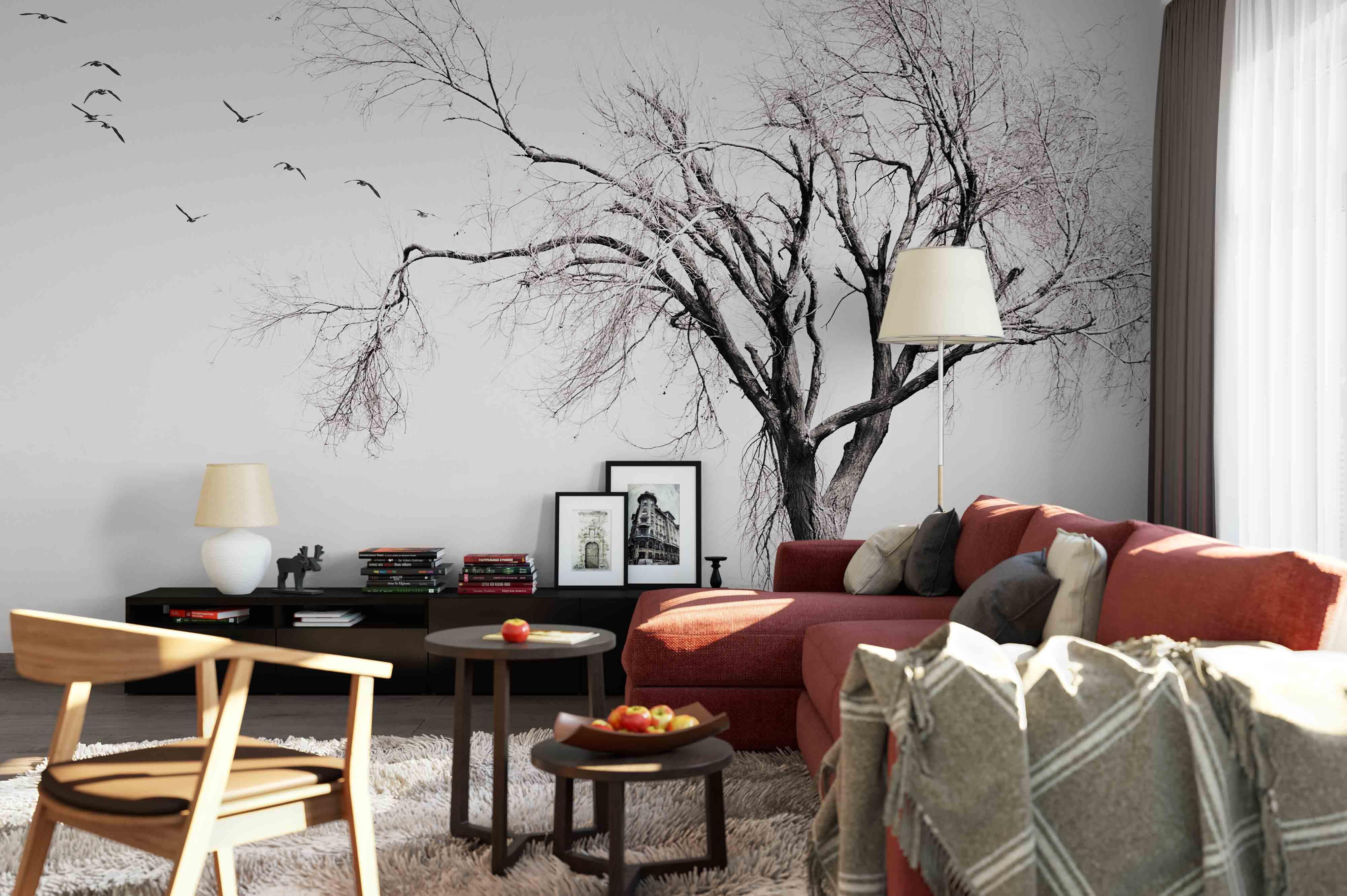 3D Tree Trunk Branch Bird Wall Mural Wallpaper 23- Jess Art Decoration