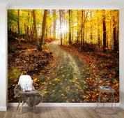 3D Jungle Golden Leaves Sunshine Wall Mural Wallpaper 25- Jess Art Decoration