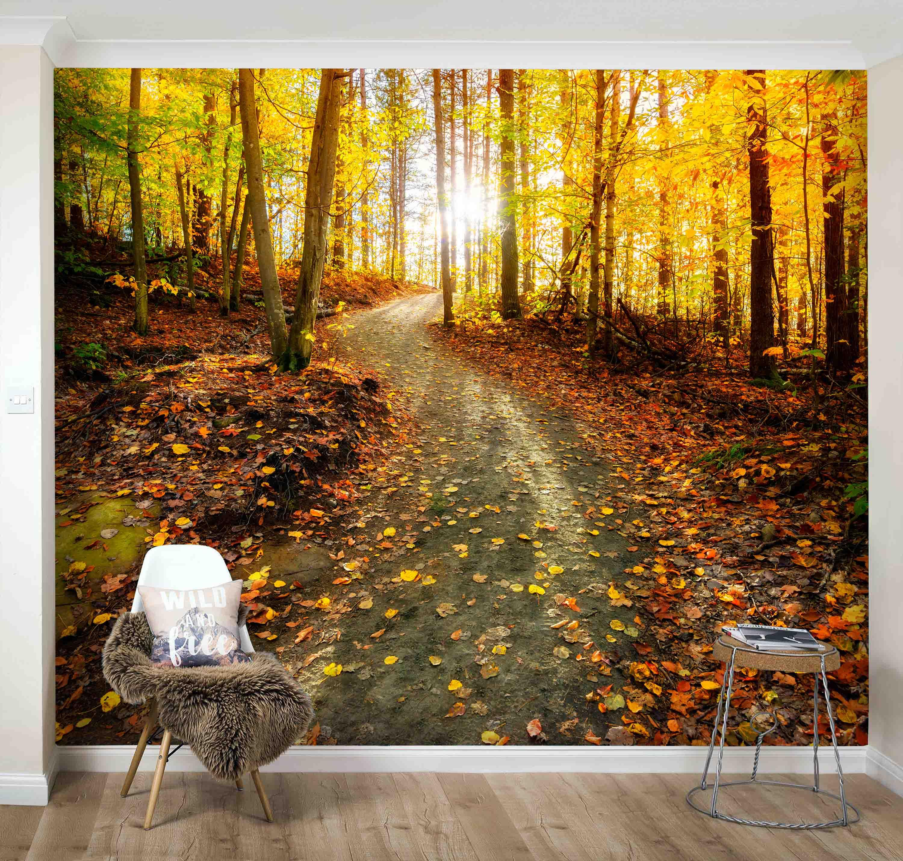 3D Jungle Golden Leaves Sunshine Wall Mural Wallpaper 25- Jess Art Decoration
