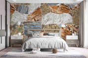 3D Mixed Stone Texture mixed natural stone texture wall mural wallpaper for dining room - view 2