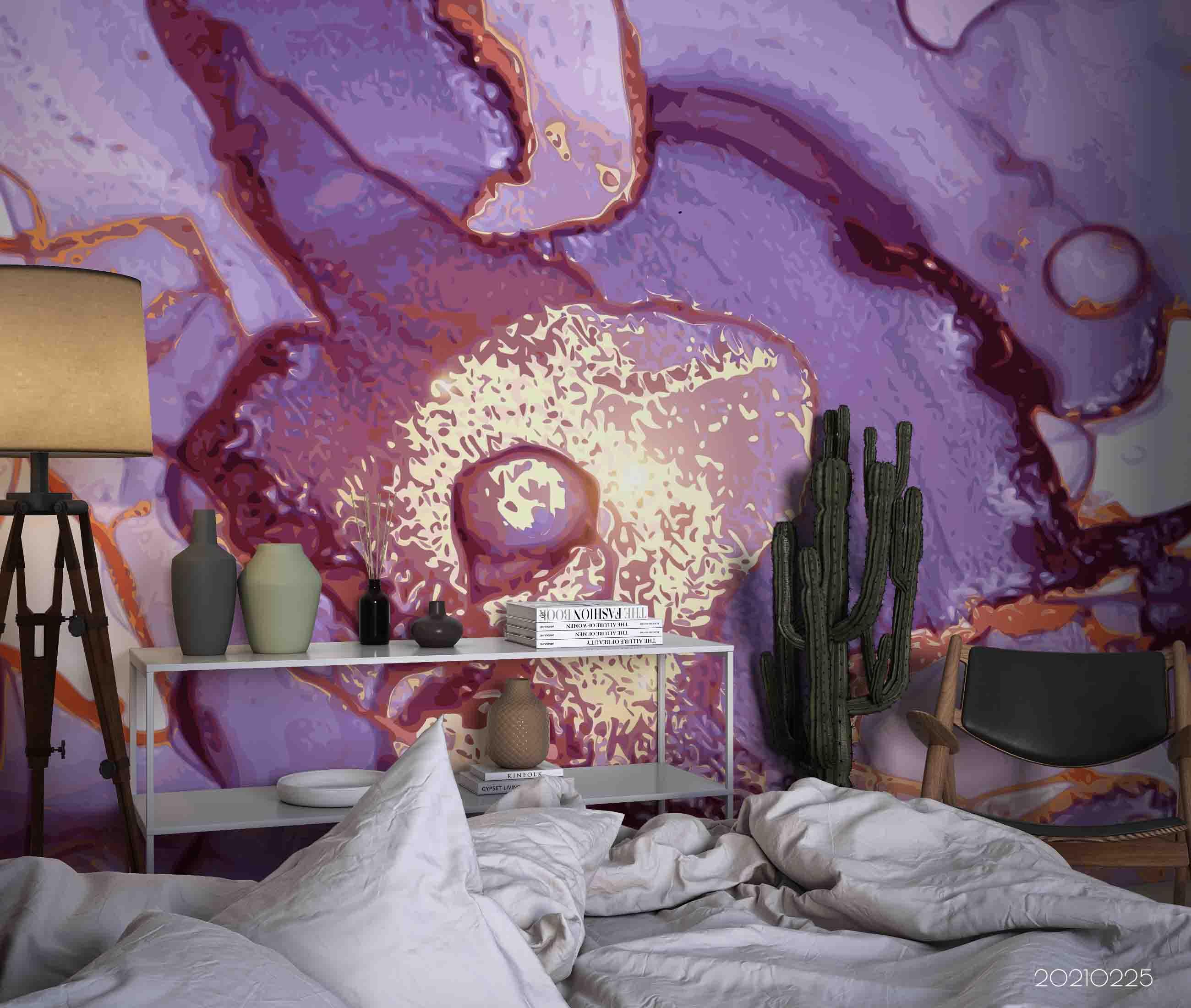 3D Watercolor Purple Marble Wall Mural Wallpaper LQH 165- Jess Art Decoration