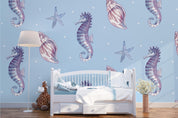 3D Seahorse Starfish Wall Mural Wallpaper 111- Jess Art Decoration