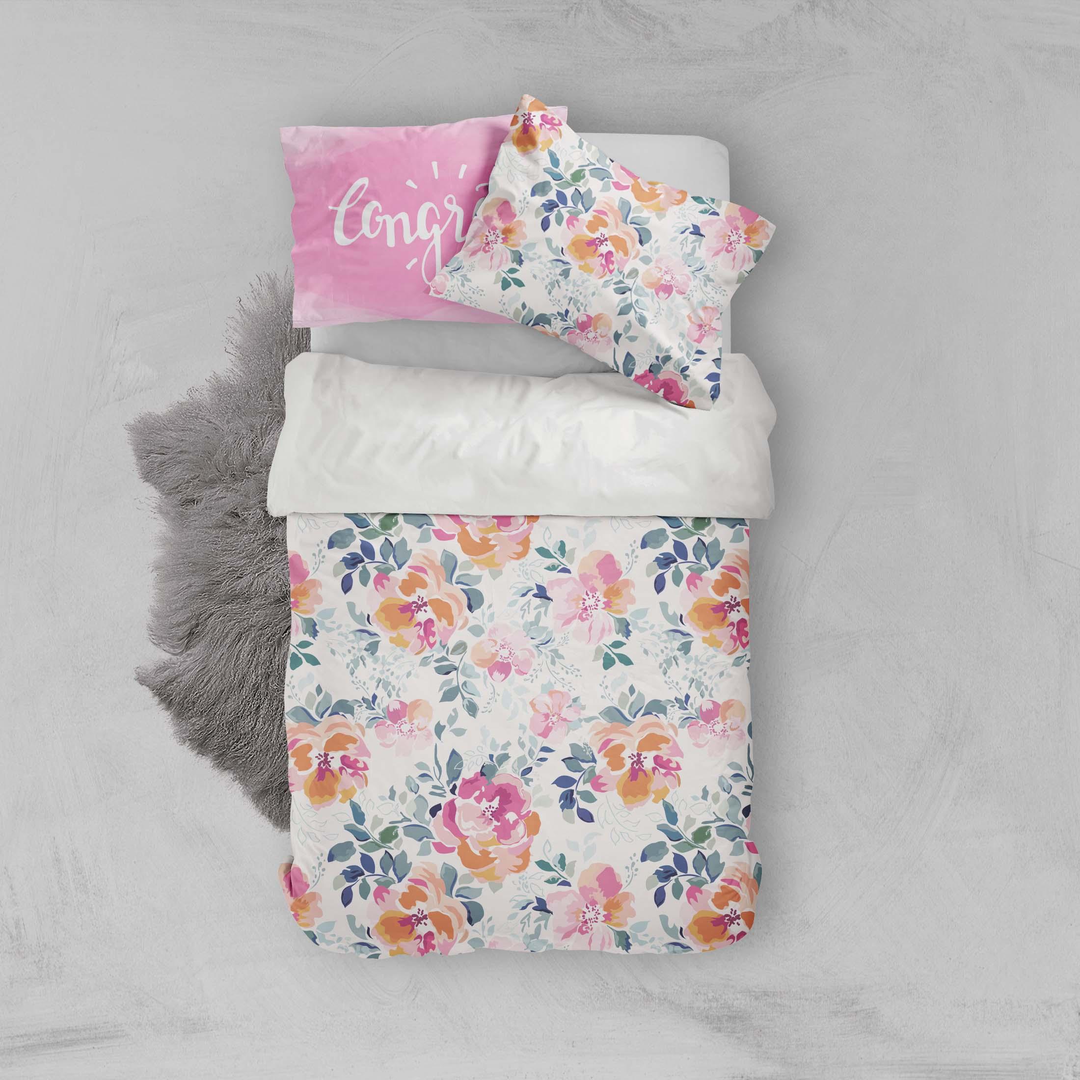 3D Watercolor Floral Quilt Cover Set Bedding Set Pillowcases 38- Jess Art Decoration