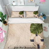 3D Beach Palm Leaves Quilt Cover Set Bedding Set Pillowcases 67- Jess Art Decoration
