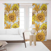 3D Watercolor Floral Sunflower Yellow Curtains and Drapes LLL 436- Jess Art Decoration