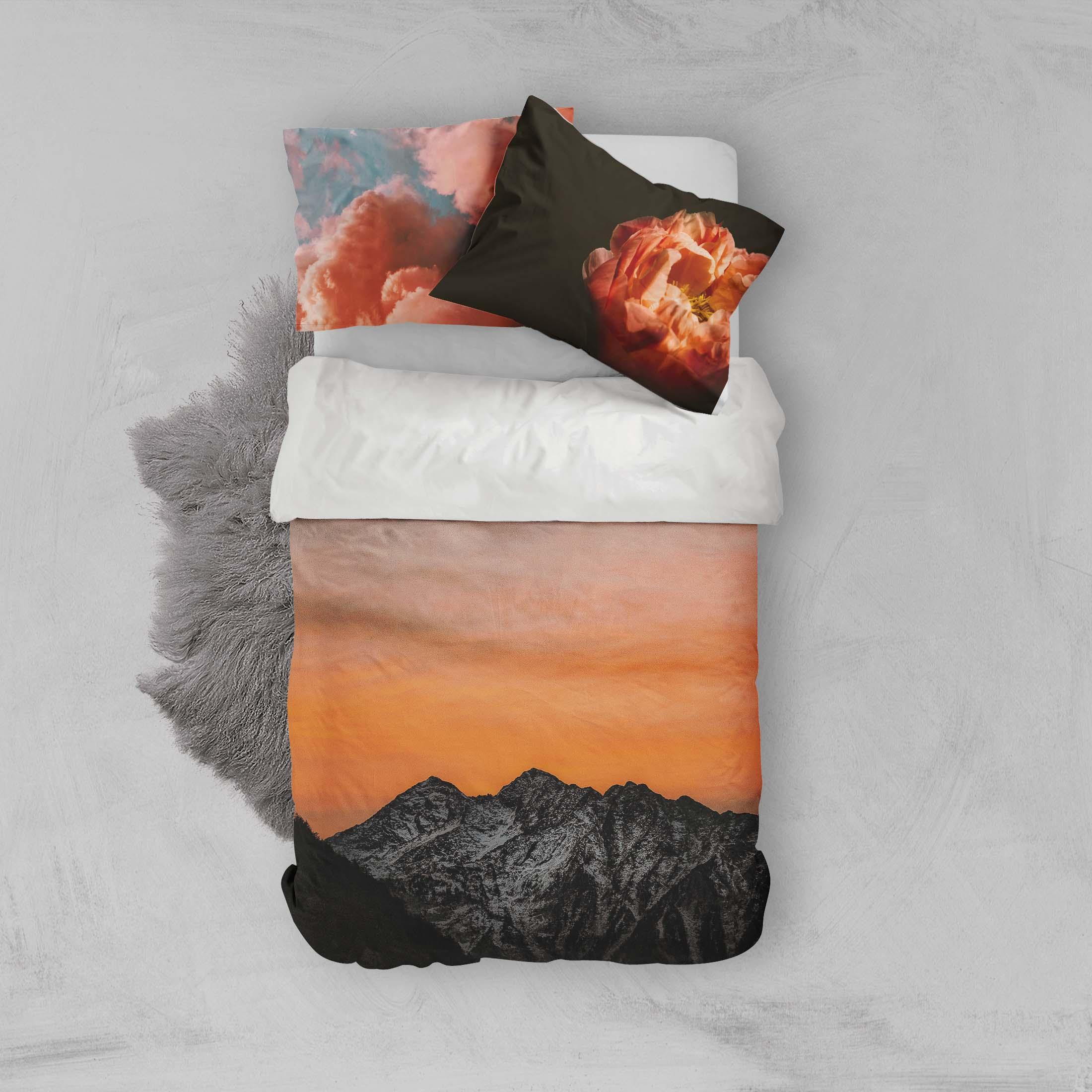 3D Yellow Sky Mountain Quilt Cover Set Bedding Set Pillowcases 41- Jess Art Decoration