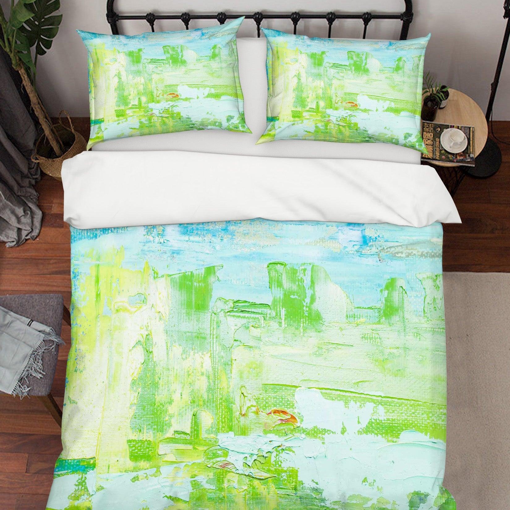 3D Abstract Green Natural Oil Painting Quilt Cover Set Bedding Set Pillowcasesn 42- Jess Art Decoration