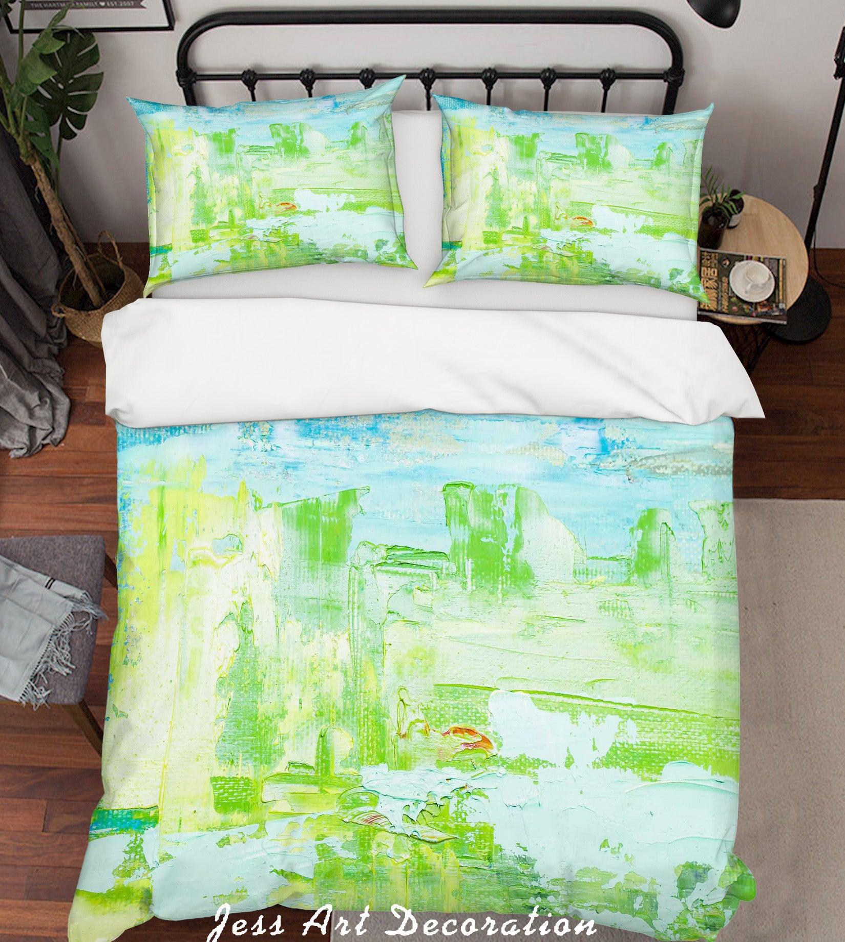 3D Abstract Green Natural Oil Painting Quilt Cover Set Bedding Set Pillowcasesn 42- Jess Art Decoration