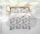 3D Blue Flowers Leaves Quilt Cover Set Bedding Set Pillowcases 60- Jess Art Decoration