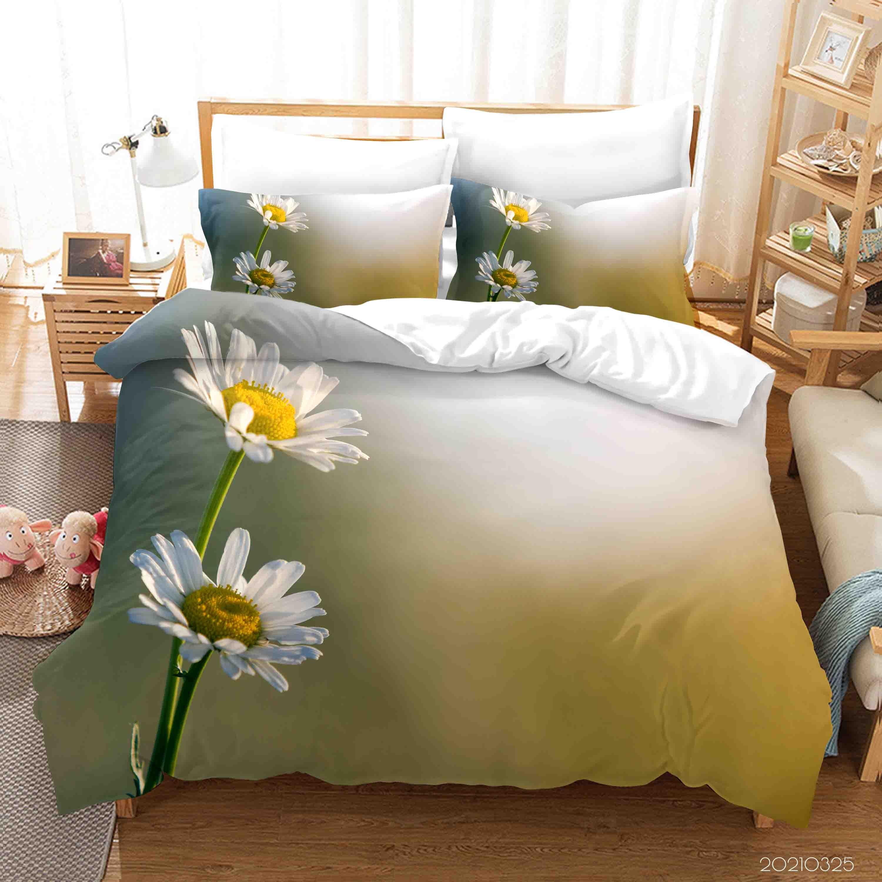 3D White Chrysanthemum Quilt Cover Set Bedding Set Duvet Cover Pillowcases 261- Jess Art Decoration