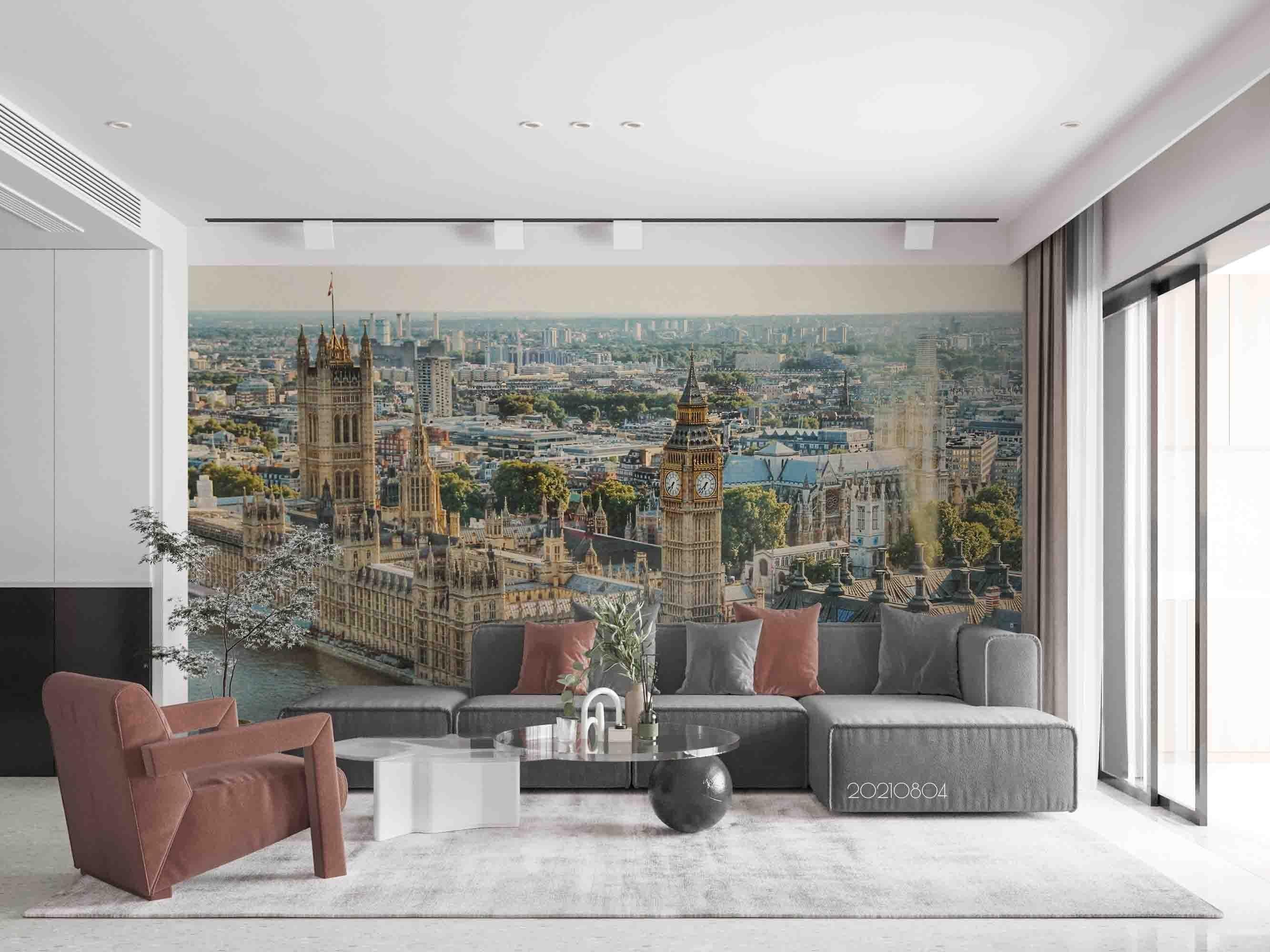 3D  UK Big Ben Notre Dame De Paris Seine Wall Mural Wallpaper SWW5019- Jess Art Decoration