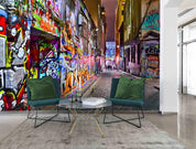 3D Abstract Colored Street Graffiti Wall Mural Wallpaper LQH 43- Jess Art Decoration