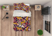 3D Red Flower Leopard Quilt Cover Set Bedding Set Pillowcases 65- Jess Art Decoration