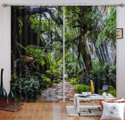3D Landscape Green Plants Stone Road Curtains and Drapes LQH 81- Jess Art Decoration