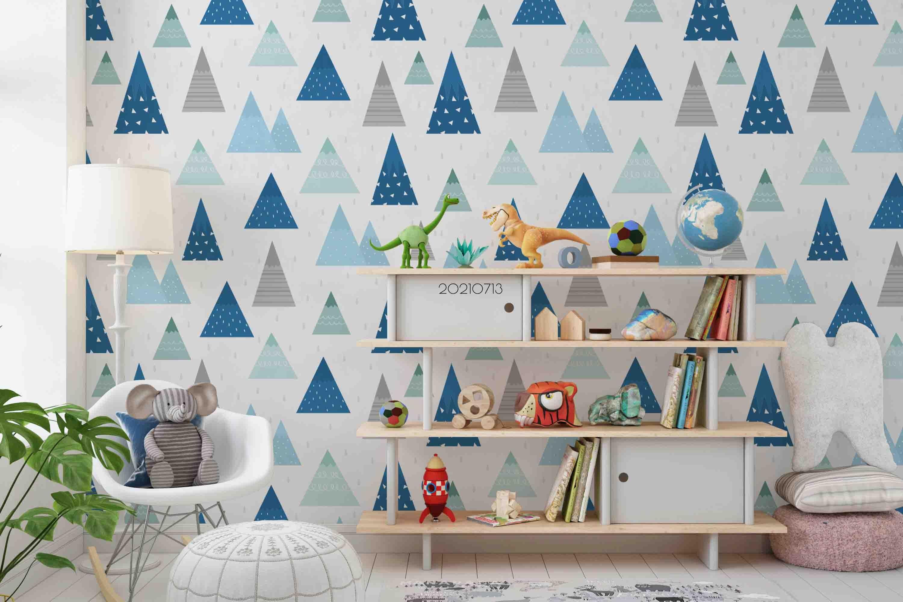 3D Hand Drawn Triangle Forest Tree Wall Mural Wallpaper LQH 177- Jess Art Decoration