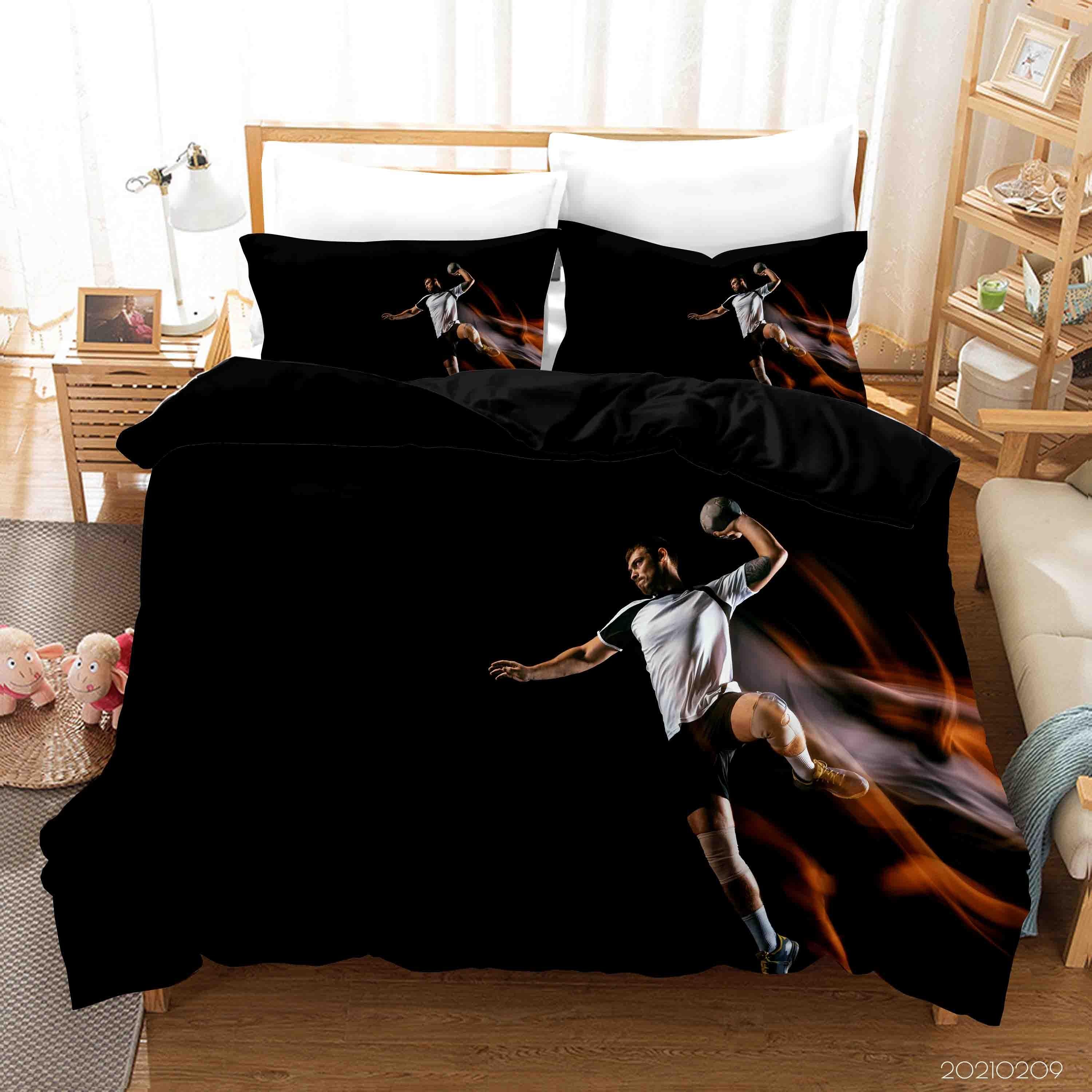 3D Sports Basketball Dunk Quilt Cover Set Bedding Set Duvet Cover Pillowcases 22- Jess Art Decoration