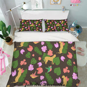 3D Tropical Leopard Leaves Quilt Cover Set Bedding Set Pillowcases 61- Jess Art Decoration