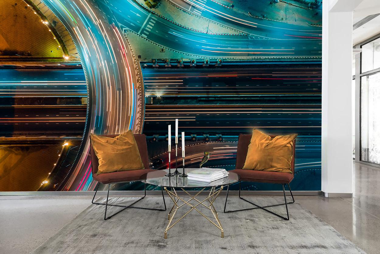 3D City Overpass Highway Wall Mural Wallpaper 3- Jess Art Decoration