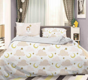 3D Moon Star Clouds Quilt Cover Set Bedding Set Pillowcases 72- Jess Art Decoration