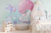 3D Floral Balloon Elephant  Wall Mural Wallpaper LXL 21- Jess Art Decoration