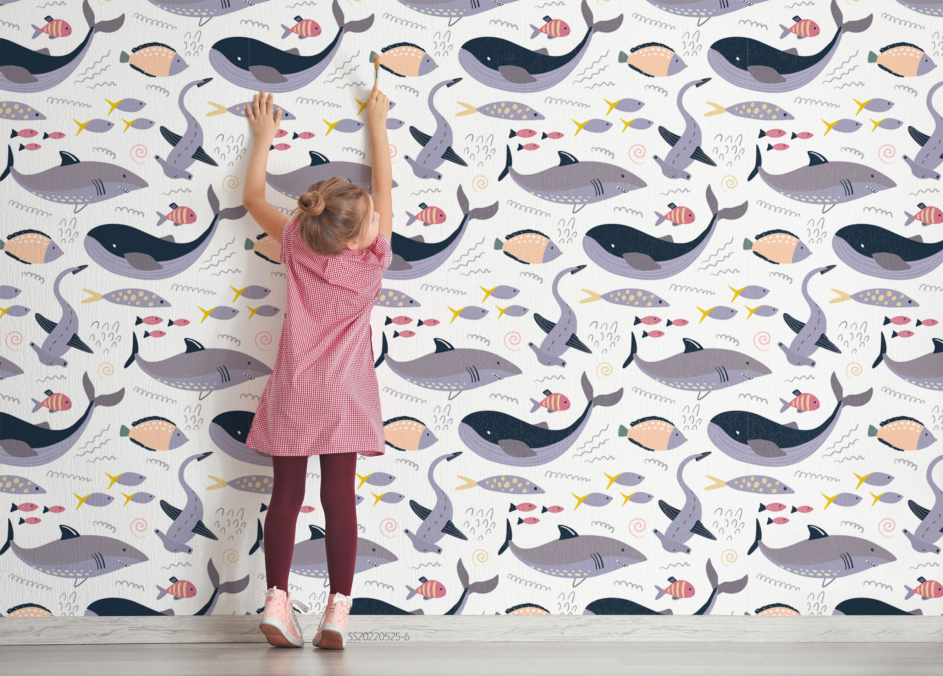 3D Cartoon Whale Shark Ocean Wall Mural Wallpaper GD 1212- Jess Art Decoration