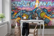3D Cartoon Colorful Graffiti Wall Mural Wallpaper16- Jess Art Decoration