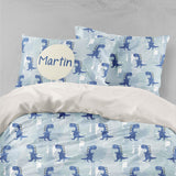 3D Blue Cartoon Dinosaur Quilt Cover Set Bedding Set Pillowcases 59- Jess Art Decoration