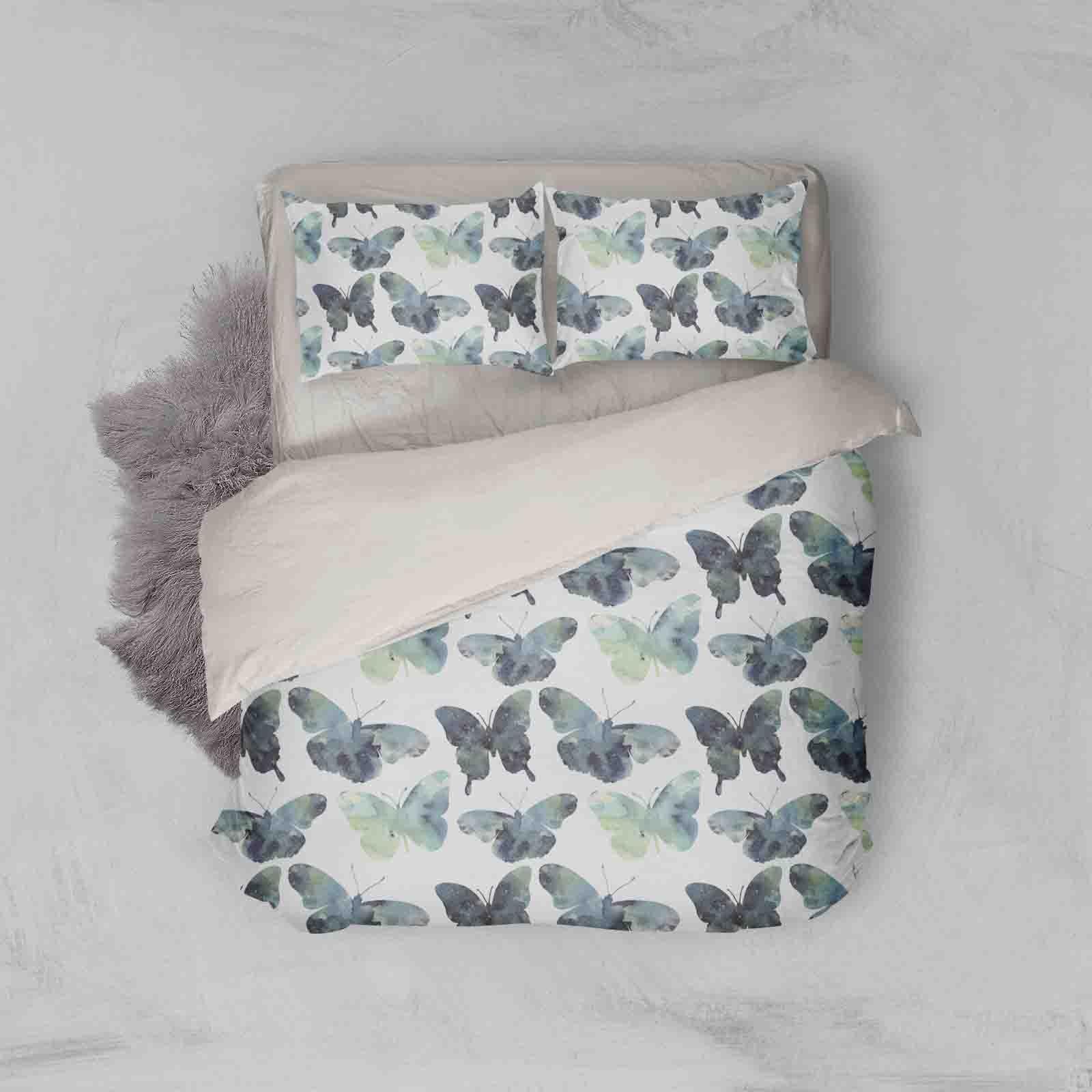 3D White Black Butterfly Quilt Cover Set Bedding Set Pillowcases 70- Jess Art Decoration