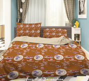 3D Abstract Hand Draw Cartoon Floral Teacup Pattern Quilt Cover Set Bedding Set Duvet Cover Pillowcases WJ 3563- Jess Art Decoration